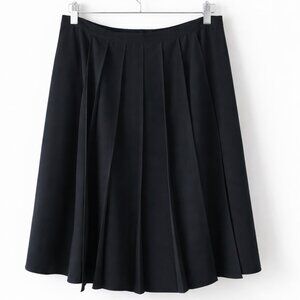 Paperwhite Black Pleated A-line Skirt Size 12